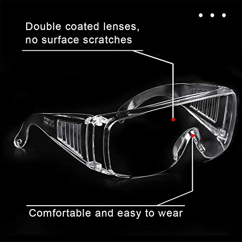 Safety Glasses Over Glasses Goggles Protective Eyewear - Anti Fog Shooting Glasses Eye Protection with Clear Vision,Scratch & UV Resistant Safety Glasses for Work Men Lab 3 Colors Pack - Thumbnail 7
