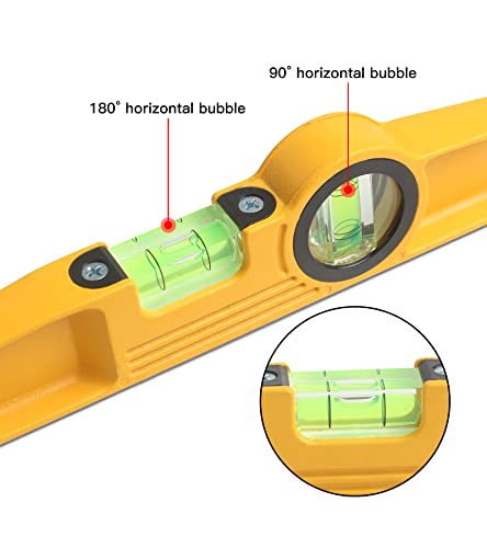 Rongpro 10 Inch Aluminum Die-Cast Magnetic Torpedo Level, Professional Magnetic Scaffolding Spirit Level, Torpedo Level With Rare Earth Magnet 250Mm And Holster #TOP7