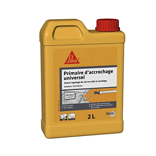 SIKA Sikafloor 35 Primaire, Blanc, Primaire d'adhérence multi-supports poreux ou fermés, utilisation neuf ou rénovation, sol et murs intérieur et extérieur, 2L level primaire) 668663