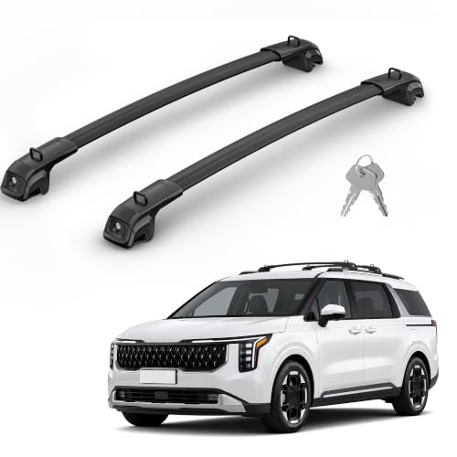 Image of 330Lbs Roof Rack Cross Bars Compatible with KIA Carnival 2022-2026 | Heavy Duty Aluminum Roof Rails Top-Mount Crossbars Rooftop Luggage Racks Cargo Carrier