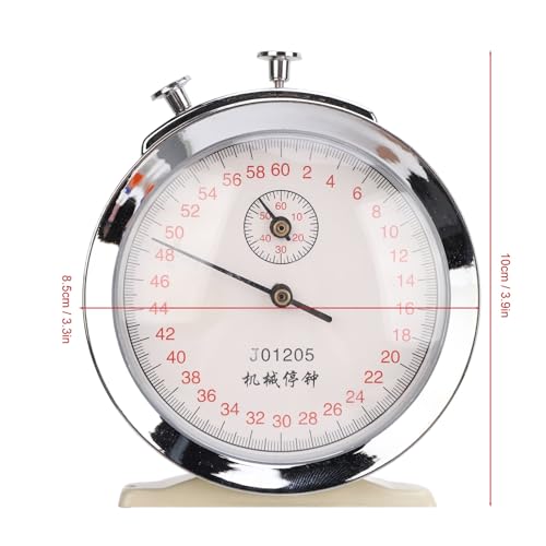 Mechanical Stopwatch Round Dial, Handheld Sports Chronograph Alarm Running Timer, 0.2s 60 Second Sports Count Timer Metal Stopwatch for Physical Experiments J01205