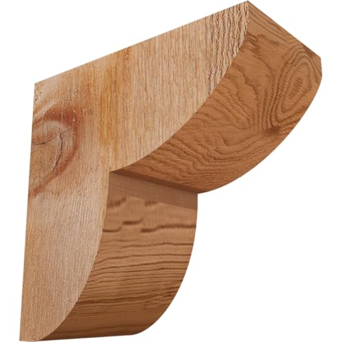 Ekena Millwork COR04X08X08CRE00RWR 4"W x 8"D x 8"H Crestline Rough Sawn Corbel, Western Red Cedar