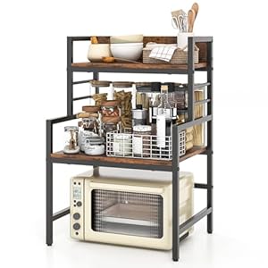 KOMFOTTEU Mikrowellenregal Küchenregal 52x42x78 cm