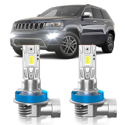 ZSTOPCL Fit for Jeep Grand Cherokee 2014-2021 Fog Light Bulbs or DRL, 6000K Cool White 700% Brightness, Real 1:1 Size Plug and Play, Pack of 2