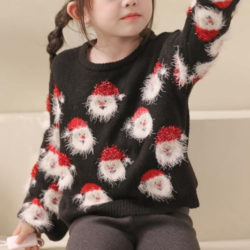 Image of Christmas Sweater for Women, Cute Long Sleeve Crew Neck Santa Claus Knitted Sweater Ugly Christmas Sweater Pullover Top