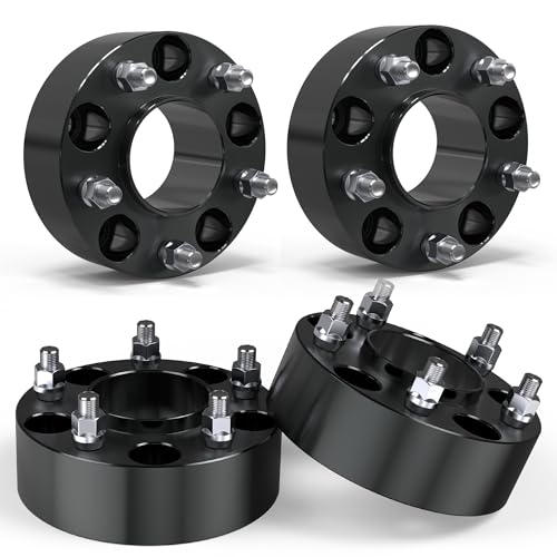 EVERESTWAY 5x5 Wheel Spacers 5x127mm 2 Thickness 5 Lug 71.5mm Hub Bore 1/2 x20 Studs Compatible with 2007-2018 Jeep Wrangler JK/2006-2010 Commander XK Grand Cherokee WK 4PCS(Black)