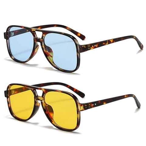 Long Keeper Okulary przeciwsłoneczne w stylu retro, pilotki, dla mężczyzn i kobiet, kwadratowe, duże, z lat 70., klasyczne, prostokątne, retro, z ochroną UV400