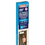 tesa INSECT STOP Aluminium For Doors Frame Fly Screen XL - zanzariera con telaio in alluminio, vista chiara, antracite - 120 x 240 cm