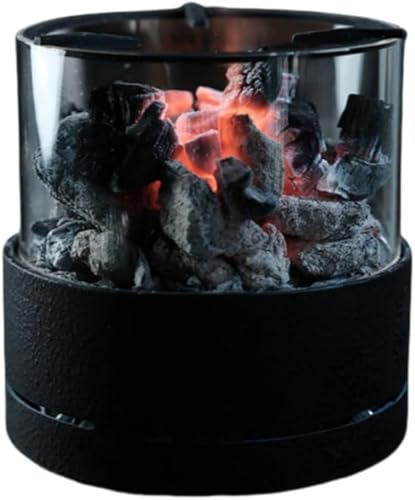 CENIAL 室内 アウトドア バーベキュー バーベキュー 炭火焼 炭火焼きコンロ 七輪 炭火焼き 卓上七輪 卓上コンロ家庭用小型お茶室をより楽しむための家庭用暖炉・野外焚火鉄炉お茶器 (ブラック,37×26×28cm)
