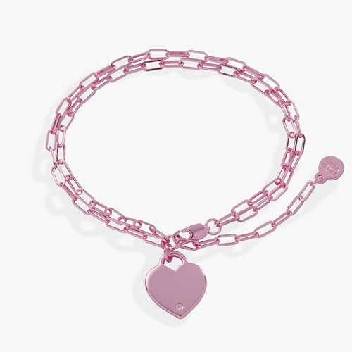 Alex and Ani AA784523SP,Heart Double Paperclip Chain Bracelet,Shiny Pink,Pink, Bracelets2
