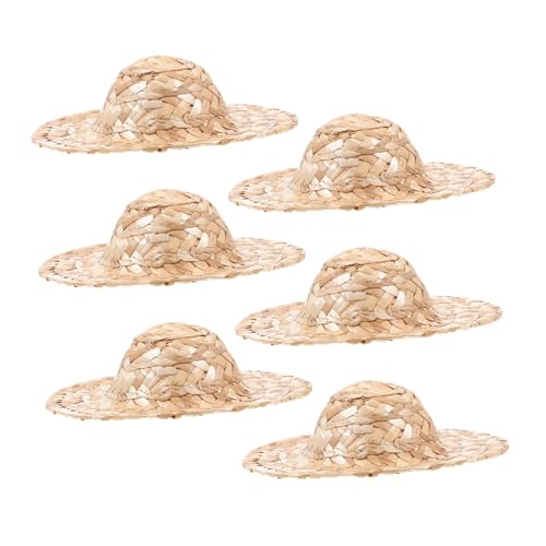 ERINGOGO 6 Piezas Mini Sombreros de Miniatura para Muñecas Tejidas Mano Accesorios Versátiles para Manualidades Decoración de Casas de Muñecas y Fotografía