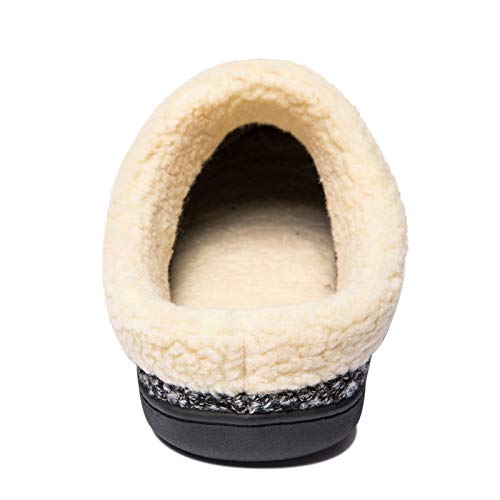 Image of NewDenBer Men's Warm Memory Foam Suede Plush Fleece Lined Slip on Indoor Outdoor Clog House Slippers