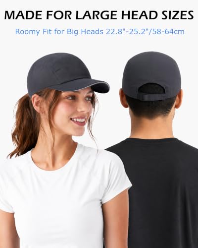 Image of Zylioo XL XXL Baseball Cap for Big Heads, Quick Dry Reflective Hat | Perforated Panels And Elastic Strap Add Breathable Comfort For Running, Golf, Walking, Travel, And Summer Wear