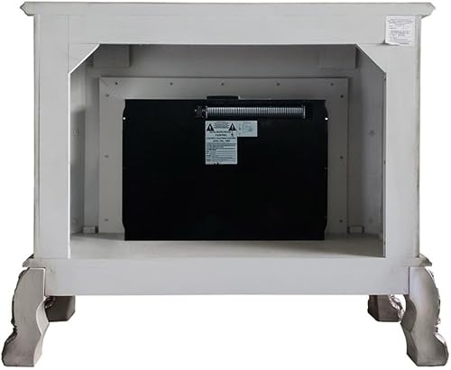 Vista 5 de ACME Dresden Floral Moldeado Madera Marco Chimenea en Hueso Vintage Blanco