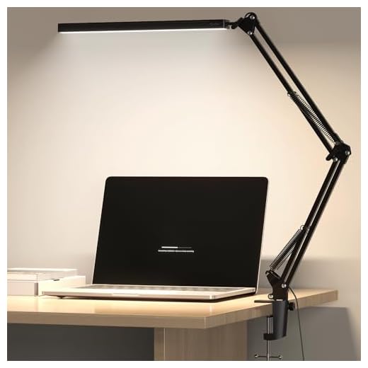 Meltrck Lampe de Bureau LED Architecte avec Pinte - 1200LM CRI≥90, 5 Modes & 11 Niveaux Luminosité, Bras Articulé 360°, Contrôle Tactile 3000K-6000K - Pour Studio/Chambre/Bureau