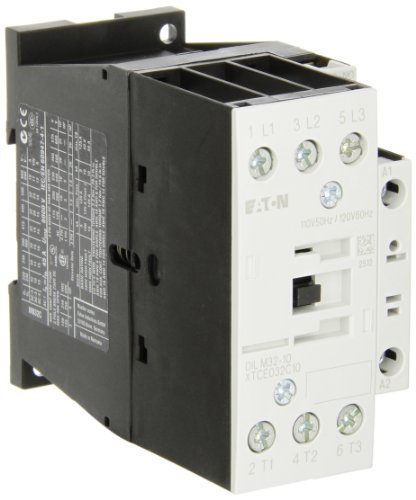 Eaton XTCE032C10A XT-IEC Contactor and Starter, 45mm, 32A AC-3 Current Rating, 10 Max HP at 230VAC, 20 Max HP at 460VAC, 25 Max HP at 575VAC, 120VAC Coil Voltage