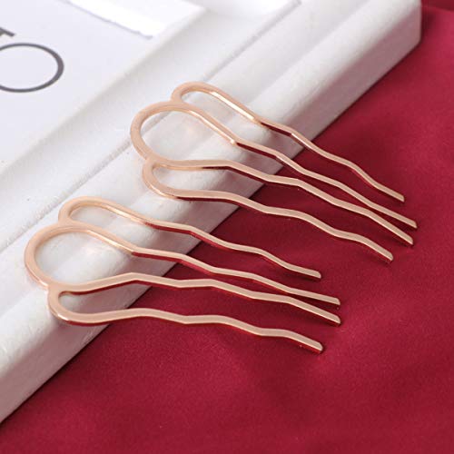 Peines metálicos de 4 dientes Lurrose vintage 6 pcs miniatura 5