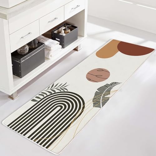 Boho Weich Badematten 120x40 cm Lange rutschfeste Badematte für Badezimmer...