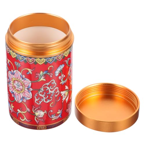 WATIIFUFU Recipiente de Cerámica Esmaltado de 80ml Tapa Hermética para Almacenar Té Suelto y Mantenerlo Seco en Viajes