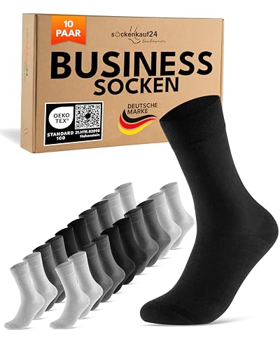10 Paar Socken Herren 43-46 Grau Anthrazit Baumwolle Business Socken Atmungsaktive Herrensocken (Grau Anthrazit Schwarz 43-46)