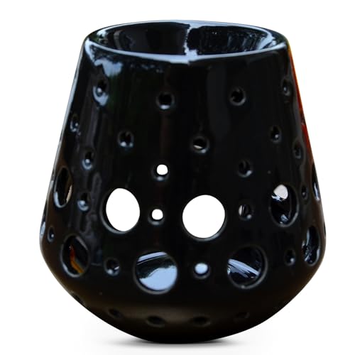 Brûle Parfum Brûleur Fondant Cire Parfumée – Diffuseur Huile et Senteur – Bougeoir Photophore Aromathérapie en Céramique avec Projection de Lumière...