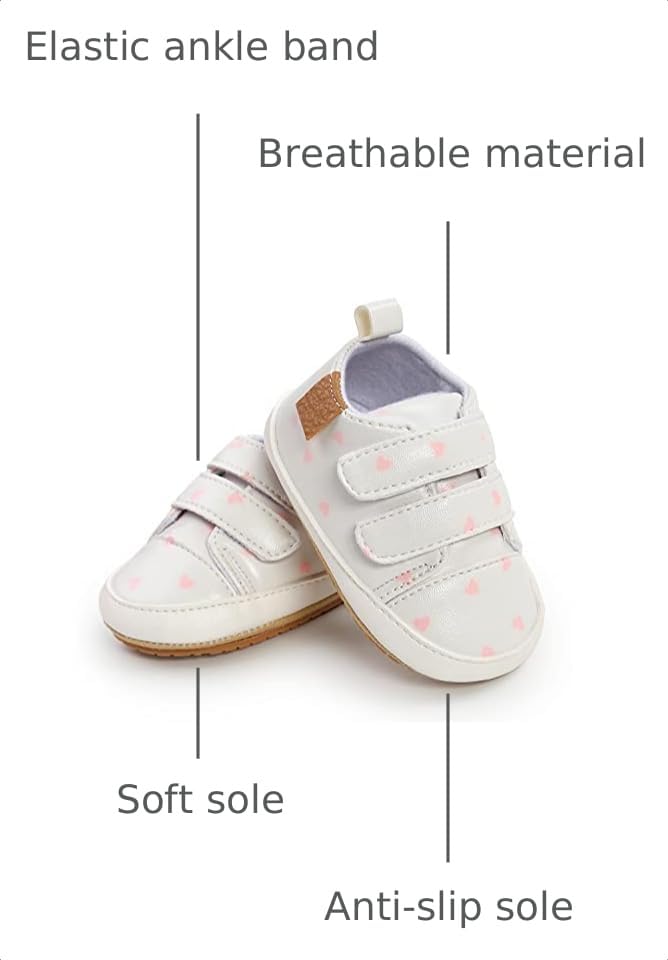 Image of Clowora Baby Boys Girls Shoes Non-Slip Rubber Sole Sneakers Infant First Walking Toddler Crib Shoes Newborn Loafers Flats.