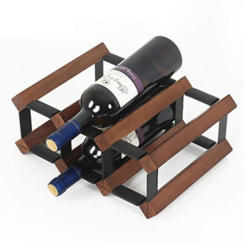 Soporte para 6 botellas de vino de madera maciza miniatura 1