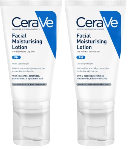 Image of CeraVe PM Facial Moisturizing Lotion For Normal To Dry Skin (52ml) - Formulated With 3 Essential Ceramides, Niacinamide And Hyaluronic Acid | Ultra Lightweight Night Cream