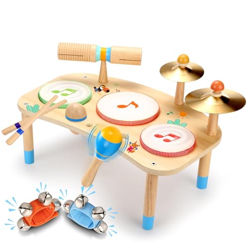 OATHX Kids Drum Set – 11 in 1 Musical Instruments for Toddlers,Baby Preschool Educational Musical Toys, Montessori Toys for Kids
