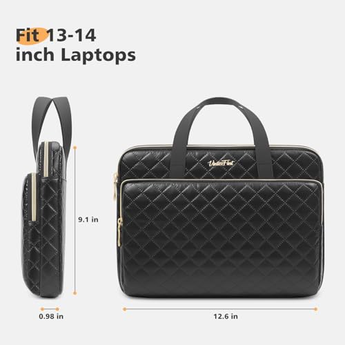 Vinterfint 360 Protective Laptop Case, 13-14 inch Laptop Sleeve Compatible with MacBook Pro 14 M4 M3,MacBook Air 13 M4 / Pro 13, Surface Laptop Studio 2, 14.5" XPS 14, HP Dell, Bag with handle, Black - image 2