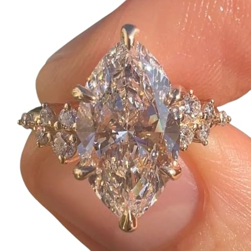 SilverDia 3 Ct Marquise Cut Diamond Art Deco Solitaire Accent