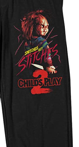 Bioworld Chucky Snitches Get Stitches Men's Black Sleep Pajama Pants2