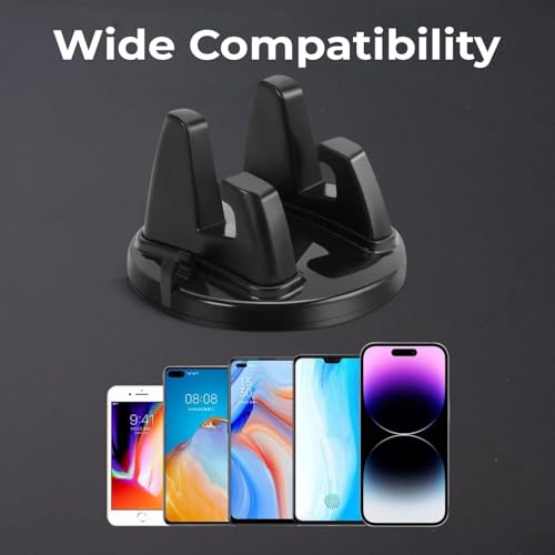 Image of Car Mobile Holder for Dashboard Anti Slip Silicone 360 Degree Rotating Phone Holder Universal Mobile Stand Car Phone Mount Premium Dashboard iPhone Travel Accessories Map Navigation Support