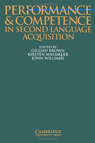 Amazon.com: Performance and Competence in Second Language Acquisition ...