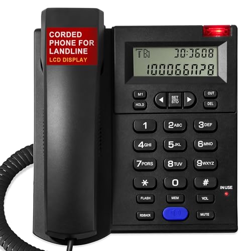 Téléphone fixe filaire Uvital avec écran LCD et volume mains libres