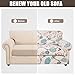 SearchI Stretch Sofa Cover Printed Couch Covers, Floral Pattern 2 Piece Armchair Slipcover with Separate Chair Cushion Cover, Washable Furniture Protector for Living Room(Armchair, Ball Flower)