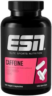 ESN Caffeine Caps, hochdosierte Koffein Kapseln, 120 Kapseln | 200 mg Koffein pro Tagesportion, vegan - made in Germany