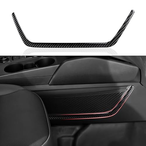 Image of Car Carbon Fiber Gear Shift Panel Side Storage Net Frame Cover Trim Decals Accessories for Ford Bronco Sport 2021 2022 2023 2024 Interior Sticker