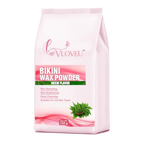Image of VLOVEU Bikini Wax Powder for Women, Wax Powder for Hair Removal, Herbal Wax powder for instant Hair Remover All Types of Hair, No Pain, No Side Effects (Neem) 120 Gm (Pack of 1)