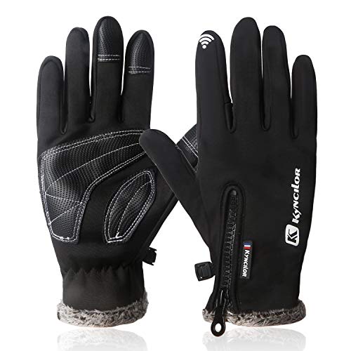 Gants dHiver Écran Tactile Chauffants en Laine, Gants pour Homme et Femme Cyclisme VTT Gants Sport Antidérapants Gants de Moto Compatibles avec écran Tactile pour Smartphones,Tablettes (Noir, M)