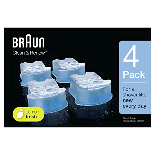 Braun Clean And Renew Recharge De Cartouches Pour Rasoir Électrique, Pack De 4, Compatibles Avec Tous Les Braun SmartCare Et Clean&Charge Centers