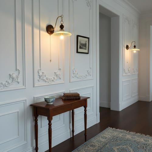 Aplique de pared moderno E14 para lámpara de noche con pantalla iridiscente y base de madera 7