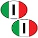 Biomar Labs® 2 x Adesivi Vinile Ovale Bandiera Nazionale d'Italia Italia Italy per Auto Moto Finestrìno Scooter Bici Motociclo Tuning B 201