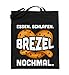 Ideal para los fans de Brezel – Bolsa de yute (con asas largas)., Negro , 38cm-42cm