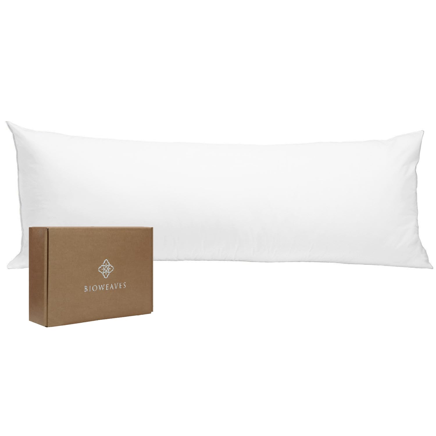 BIOWEAVES 100% Organic Cotton Body Pillow Cover for Body Pillowcases 300 Thread Count Soft Sateen Weave GOTS Certified with Zipped Closure