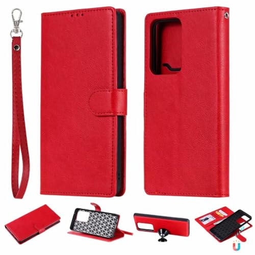 Étui Samsung S10 Plus rouge portefeuille cuir silicone avec clapet aimanté de protection