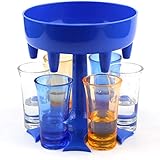 6 Schnapsglasspender Und Halter Messe Aktie Von Wein Bar Spender Cocktail Spender 6 Flaschen Geeignet Zum Familie Parteien,Blau