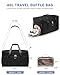 Weekender Travel Duffle Bag for Women: Overnight Bags with Shoe Compartment Carry on Bags for Airplanes with Toiletry Bag Weekend Yoga Gym Bag with Wet Pocket Travel Duffel Tote Bag Hospital Bag Black