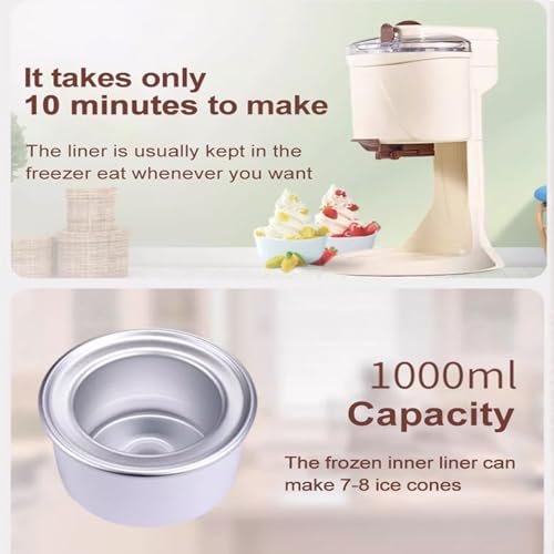 ZIXIAOS 1000 Ml Kommerzielle Eismaschine Für Zu Hause, 20 W Kleine Eismaschine, Mini-Eismaschine, Machen Sie Professionelles EIS Zu Hause. – Bild 5