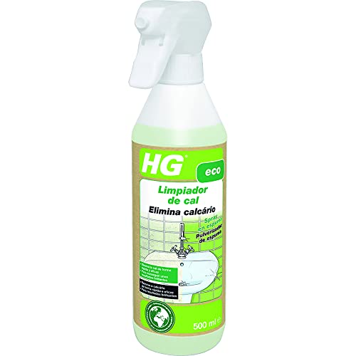 HG ECO Limescale Remover 500ml, Limpiador de Cal de Spray en Espuma Ecológico Instantáneo para Baños